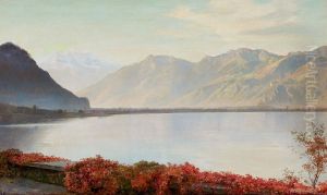 Lake Geneva at Veytaux. by Janus Andreas Bartholin La Cour