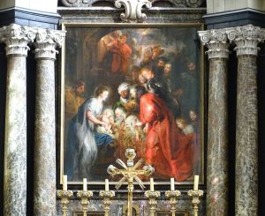 De aanbidding der Wijzen (Matt. 2:11) by (studio of) Rubens, Peter Paul