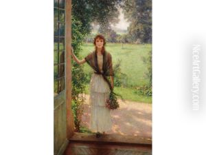 Jeune femme devant le jardin by Jules-Alexis Muenier