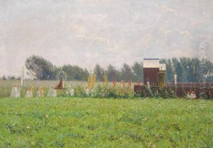 The blessing of the harvest - The day of St. John outside a Belgian village. Study. The blessing of the harvest - The day of St. John outside a Belgian village. Study.