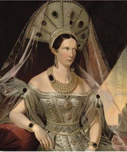 Portrait of Empress Alexandra Feodorovna, nee Princess Charlotte of Prussia (1798-1860), wife of Emperor Nicholas I