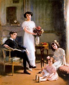Retrato de la familia Sanchez by Ramon Casas