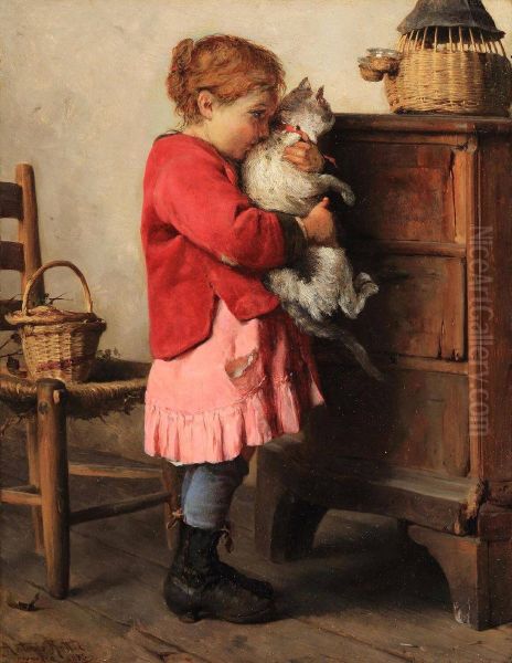 Bambina con gatto - view 1