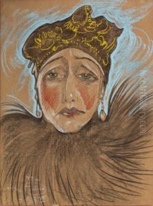 Portrait of Wladyslawa Reynelowa, with a hat by Stanislaw Ignacy Witkiewicz (Witkacy)