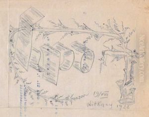 Sketch of a bookplatefor Leonard Podhorski-Okolow by Stanislaw Ignacy Witkiewicz (Witkacy)