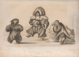 Eskimaux children dancing. Igloolik, 1823.