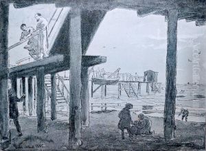 Badehus i Ahlbeck (Pommern) by Hans Gude