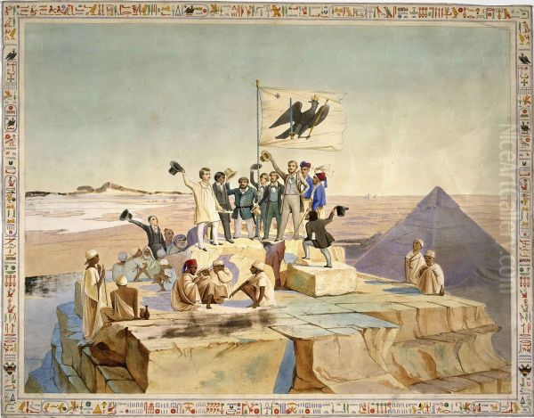 Raising of the Prussian flag on the Great Pyramid of Giza - view 1