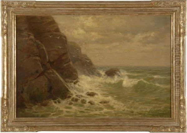 Surf Crashing Against The Rocks At Gay Head, Martha's Vineyard - view 1