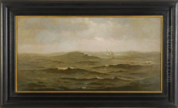 Distant Ship On Choppy Seas - view 1