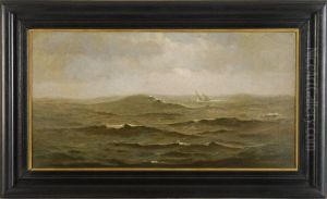 Distant Ship On Choppy Seas by Charles Drew Cahoon