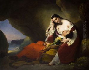 Don Juan asleep on Haidee's lap