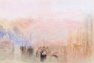 Canal Scene with Shipping by J. M. W. Turner