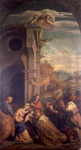 Adorazione dei re Magi alla presenza di sant'Elena by Palma Vecchio