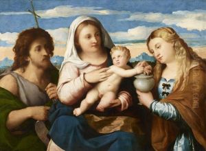 Madonna and Child with Saints (Palma Vecchio, Bergamo) by Palma Vecchio