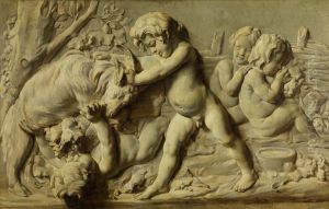 Still life depicting the bas-relief Autumn by Bouchardon by Jean-Baptiste-Simeon Chardin
