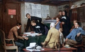 Civil marriage by Albert Anker