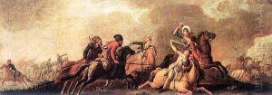 Tadeusz Kosciuszko falling wounded in the battle of Maciejowice, 1794.