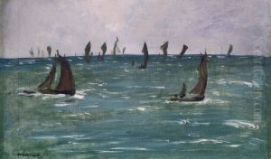 Bateaux en Mer a Berck-sur-Mer by Edouard Manet
