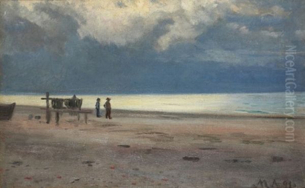 Fishermen on the beach. - view 1