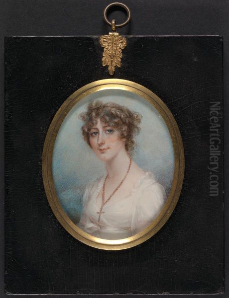 Young Woman with Coral Necklace and Crucifix - view 1