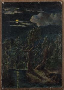 Kuutamomaisema by Akseli Valdemar Gallen-Kallela