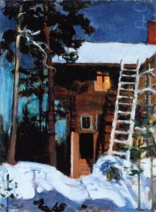 Kalela talviyossa by Akseli Valdemar Gallen-Kallela