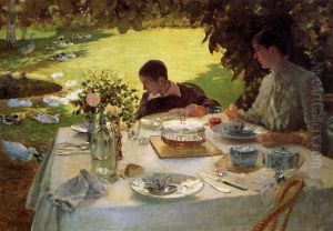 Colazione in giardino by Giuseppe de Nittis