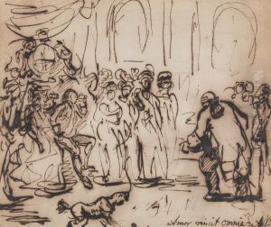 Caricature of the Introduction of the Duke of Wurttemberg (afterwards King Frederick I) to George III and Queen Charlotte previous to his Marriage with Charlotte, Princess Royal of England by John Williams