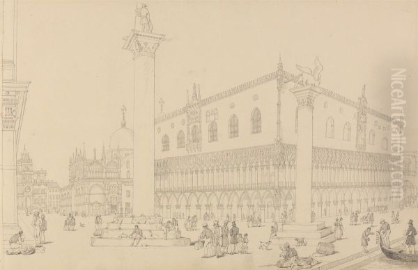 View of the Doge's Palace and Church of St. Mark, Venice 4th Nov.r 1840 - view 1