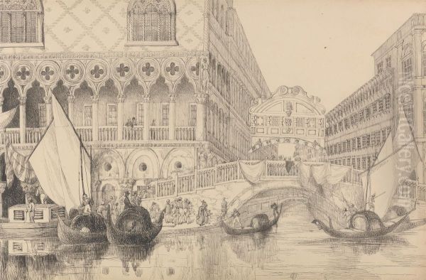 The Bridge of Sighs and part of the Doge's Palace 10th Nov.r 1840 - view 1