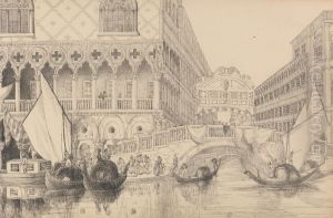 The Bridge of Sighs and part of the Doge's Palace 10th Nov.r 1840 by Sir Charles D'Oyly, 7th Baronet
