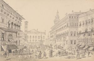 Square at Bologna, Cathedral and Palace of the Pope's legate 12th Nov.r 1840
