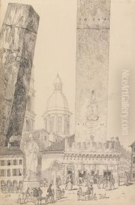 Leaning Towers, Statue of St. Francis, Bologna 12th Nov.r 1840