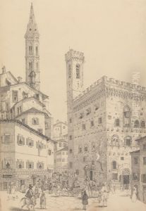 South View of the Barqello or State Prison and Spire of the Badia 3.d May 1842