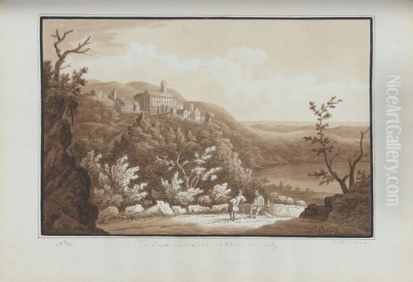 The Town and Lake of Nemi, in Italy - view 1
