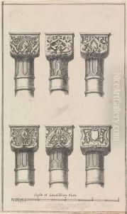Six Capitals of Columns in the Court of Lions in the Alambra of Granada by Henry Swinburne