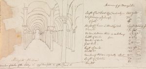 Sketch of Mosque of Cordoba with Measurements of Mosque by Henry Swinburne