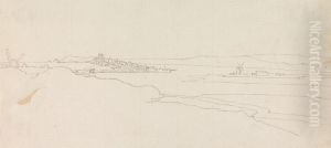Landscape, With Windmills, and a Town in the Horizon by Henry Swinburne