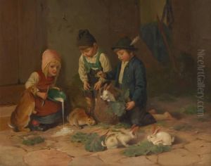 Les Enfants Et Les Lapins by Leon Caille