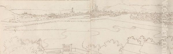 Distant, Panoramic View, of a City and its Surrounding Coast - view 1