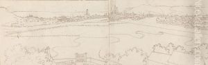 Distant, Panoramic View, of a City and its Surrounding Coast