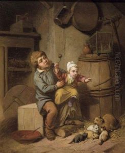 Le Nid De Chatons by Leon Caille