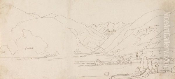 Mountainous Landscape, with a Small Village in its Valley - view 1