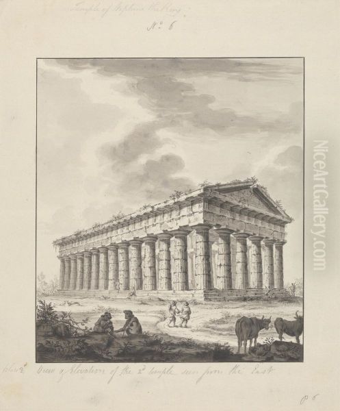 No. 6 Temple of Neptune the King, View and Elevation of the 2nd temple - seen from the east - view 1