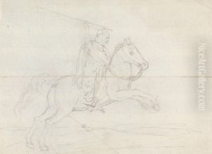 Man on Horseback Throwing a Spear