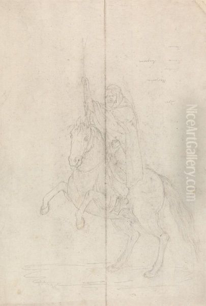 Man on Horseback Carrying a Spear - view 1