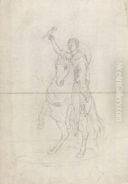 Man on Horseback with Bird - view 1