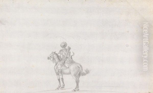 Man on Horseback Carrying Bow and Arrows - view 1