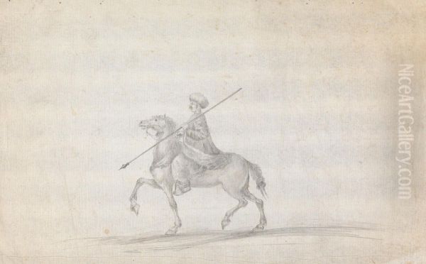 Man on Horseback Carrying a Spear - view 1